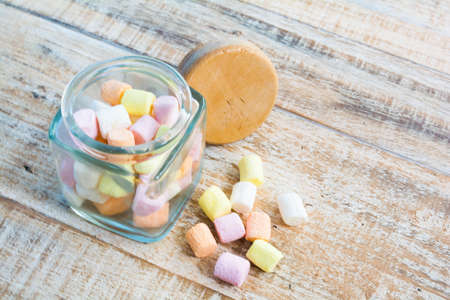 Colorful candies in jarの写真素材