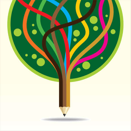 art and creation tree, concept illustrationのイラスト素材