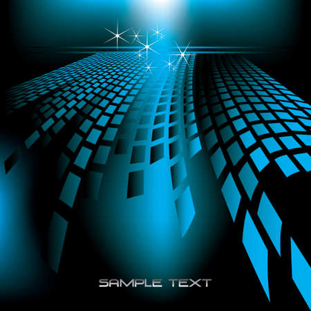 Geometric squares illustration with reflections and copyspace.のイラスト素材