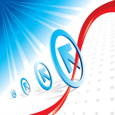 arrow with blue rays  backgroundのイラスト素材