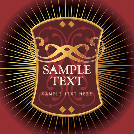 Golden label with sample textのイラスト素材