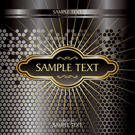 Metallic label and sample textのイラスト素材