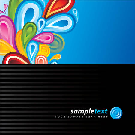 Sample business card with bright teardrop-shaped arches.のイラスト素材