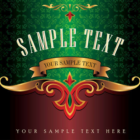 Vector floral decorative background. Template frame design for card with place for your text.のイラスト素材