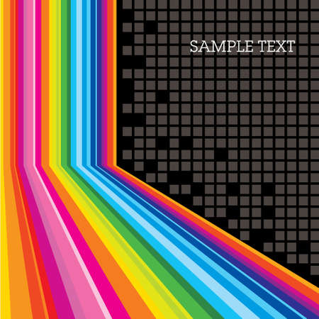 rainbow abstract background with sample textのイラスト素材