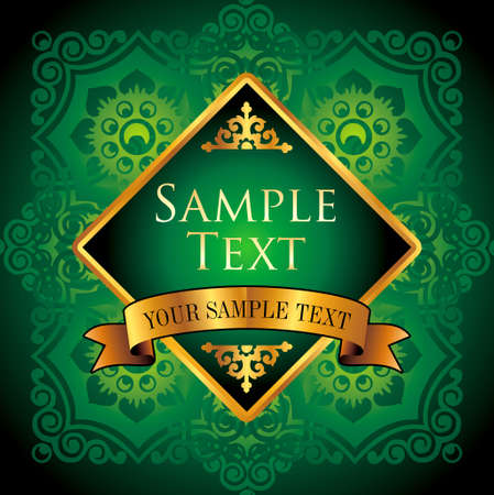 oriental green background with frame and empty space for text.のイラスト素材