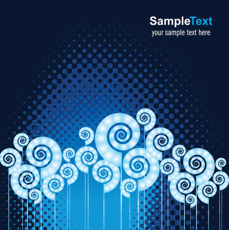 blue  color  retro card design with place of sample textのイラスト素材