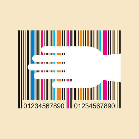 hand with bar-code - Illustrationのイラスト素材