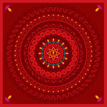 Elegant red background with gold ornament - Illustrationのイラスト素材