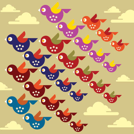 ornate birds set - Illustrationのイラスト素材