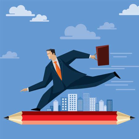 Businessman running concept - Illustrationのイラスト素材