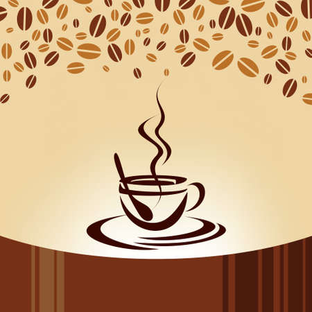 Coffee Cup and Beans Illustrationのイラスト素材