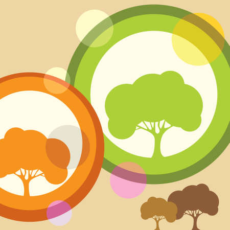 Green tree round icon - Illustrationのイラスト素材