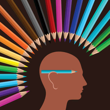 plan a winning profitable growth strategy as pencils shaped as a human headのイラスト素材