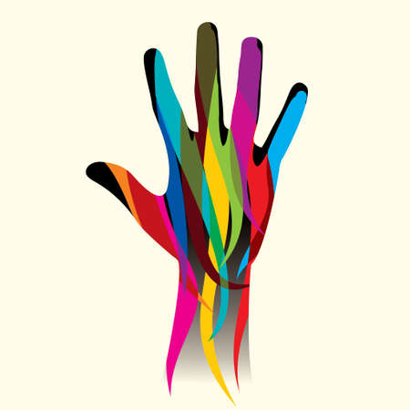 colorful hand . vectorのイラスト素材