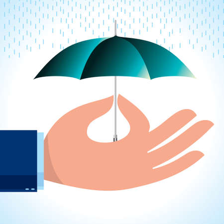 agent holding umbrella Illustrationのイラスト素材