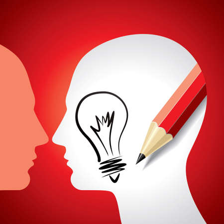 idea concept with human head - Illustrationのイラスト素材