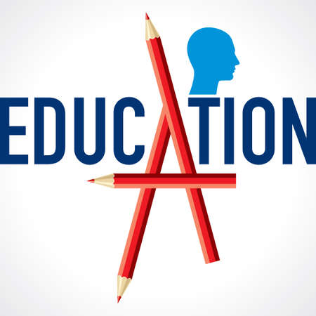 Abstract element consisting of a triangular shape colored pencils. For design projectsのイラスト素材