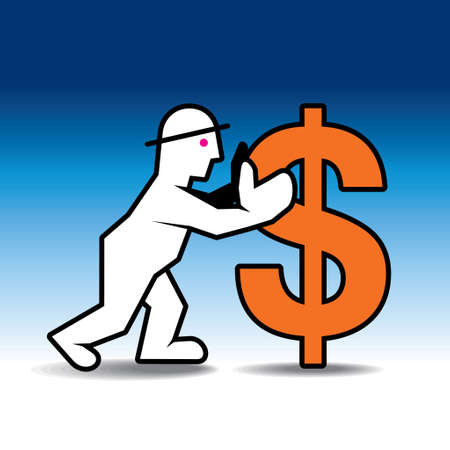 Dollar sign money man - Illustrationのイラスト素材