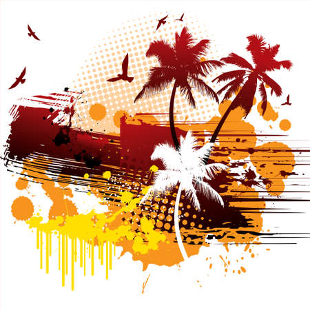 Grunge tropical background - Illustrationのイラスト素材