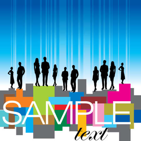 Template of a group of business and office people.Vector illustrationのイラスト素材