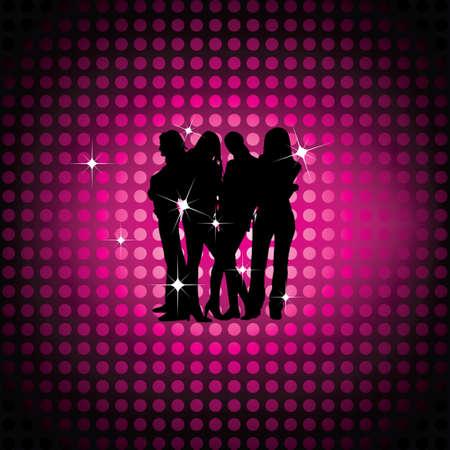 silhouette of beautiful young womanのイラスト素材