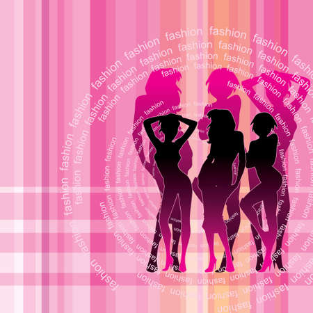 vector modern fashion background with elegant stylized fashion modelのイラスト素材