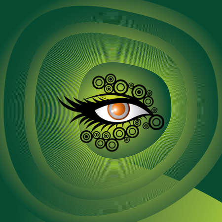 beautiful female green eyeのイラスト素材