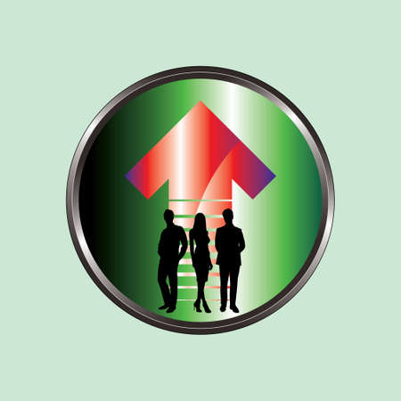 Business people with arrow backgroundのイラスト素材