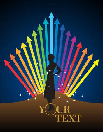 business woman with the arrows .のイラスト素材