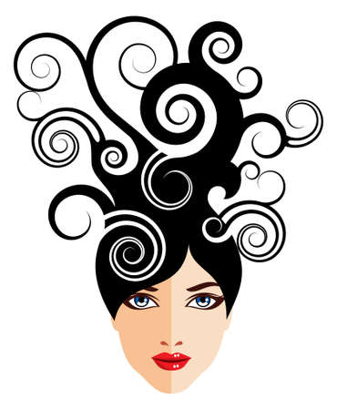 beautiful fashion women portraitのイラスト素材