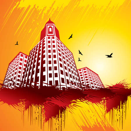 City buildings backgroundのイラスト素材