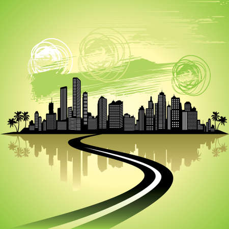 City backgroundのイラスト素材