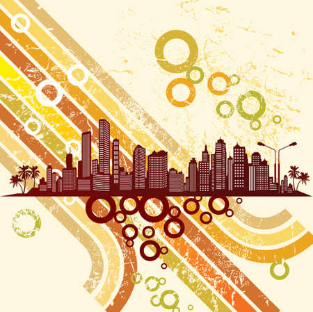 Cityscape grunge backgroundのイラスト素材