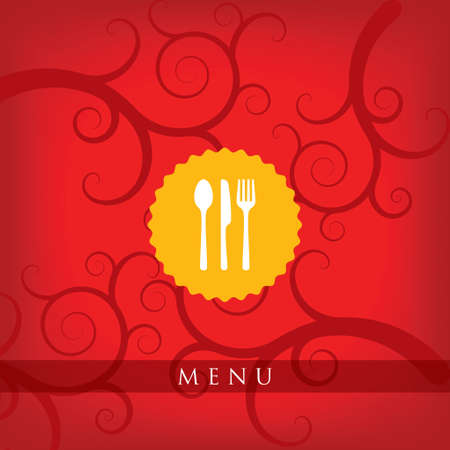 illustration of template for menu card with cutleryのイラスト素材