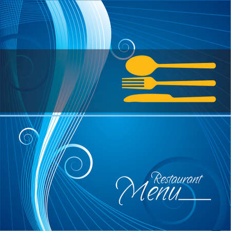 illustration of  menu card with cutleryのイラスト素材