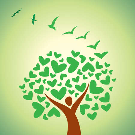 human shapes colorful  conceptual tree.のイラスト素材