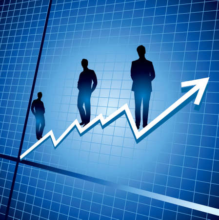 upward business arrow with businessman