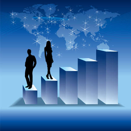 Business team background with corporate ladder - Illustrationのイラスト素材