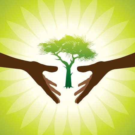 Saving nature concept.のイラスト素材