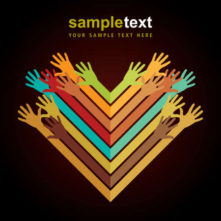 Colors hands upのイラスト素材