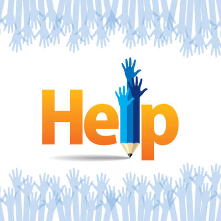 hand with pencilのイラスト素材