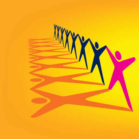 Paper people in teamworking conceptのイラスト素材