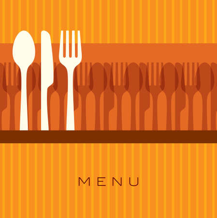 illustration of template for menu card with cutleryのイラスト素材