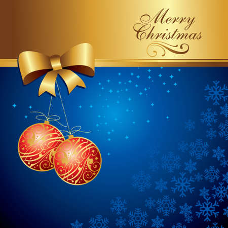 christmas balls on blue backgroundのイラスト素材