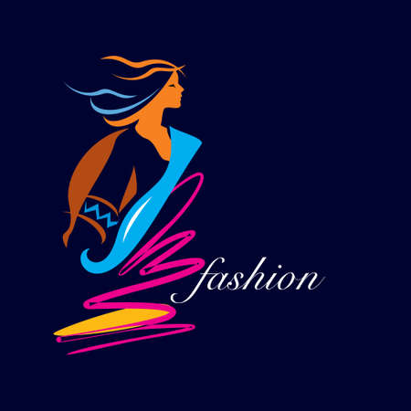 creative fashion portraitのイラスト素材