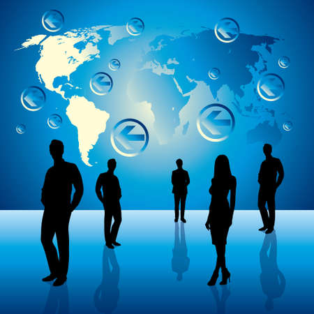 global business backgroundのイラスト素材