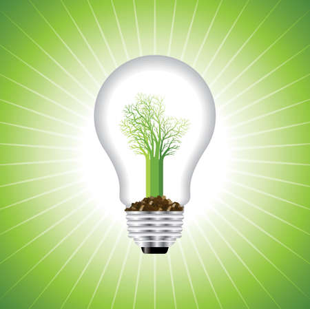 Bulb light of green energy ecology conceptのイラスト素材