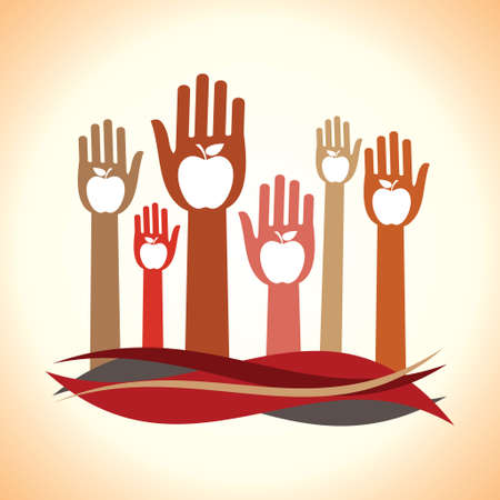 Healthy apple hands design.のイラスト素材