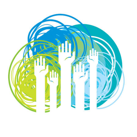  hands upのイラスト素材